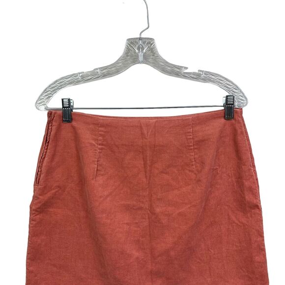 H&M Divided Womens Mini Corduroy Skirt Floral Embroidered Lined Coral Size 6 - Picture 4 of 6
